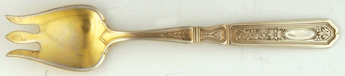 St. Dunstan Chased (Sterling, 1917) Ice Cream Fork by Gorham Silver-1