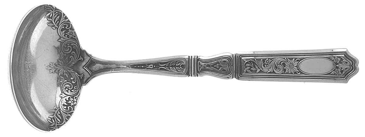 St. Dunstan Chased (Sterling, 1917) Solid Gravy Ladle by Gorham Silver-1