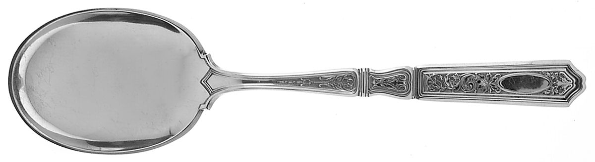St. Dunstan Chased (Sterling, 1917) Round Bowl Soup Spoon (Gumbo) by Gorham Silver-1
