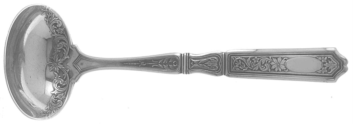 St. Dunstan Chased (Sterling, 1917) Solid Piece Cream Ladle by Gorham Silver-1
