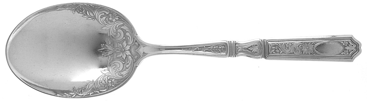 St. Dunstan Chased (Sterling, 1917) Solid Serving Spoon by Gorham Silver-1