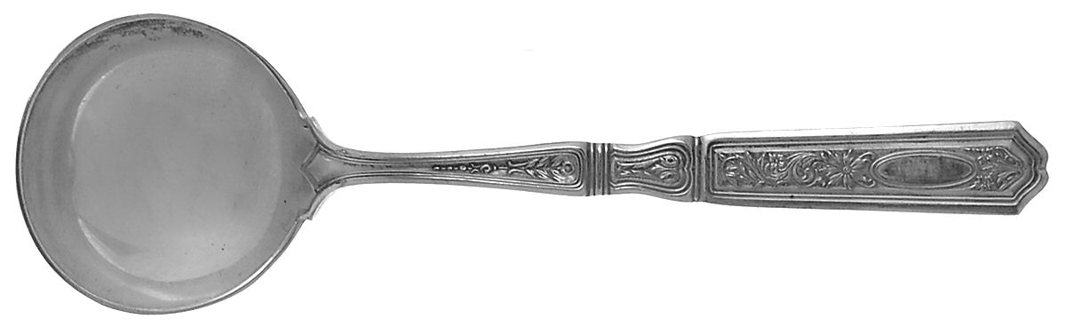 St. Dunstan Chased (Sterling, 1917) Round Bowl Soup Spoon (Bouillon) by Gorham Silver-1