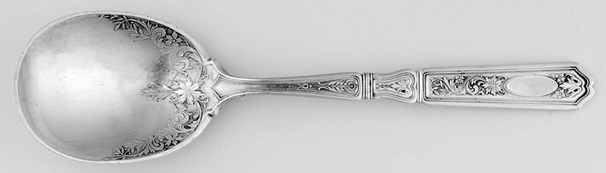 St. Dunstan Chased (Sterling, 1917) Sugar Spoon by Gorham Silver-1
