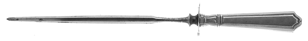 St. Dunstan-Plain (Sterling, 1916) Large Roast Steel Rod Knife Sharpener by Gorham Silver-1