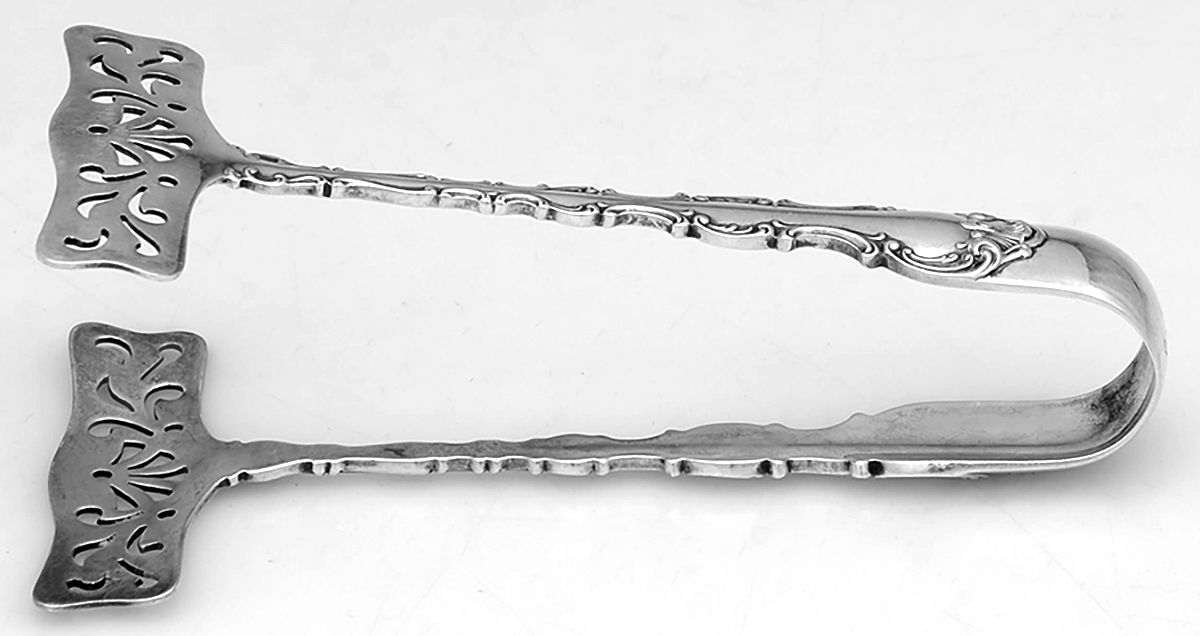 Strasbourg (Sterling, Lion-Anchor-G, 1897) Small Solid Sandwich Tongs by Gorham Silver-1