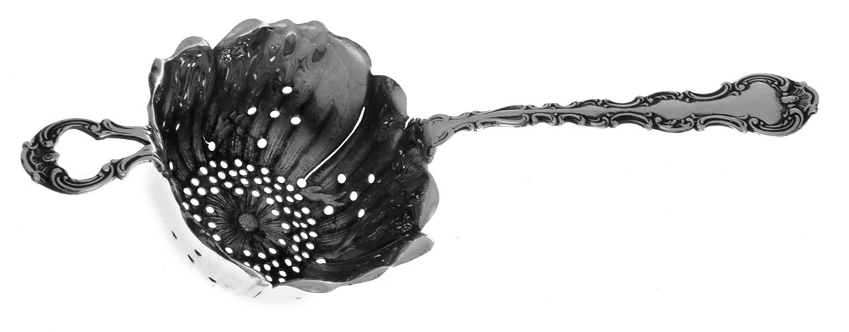Strasbourg (Sterling, Lion-Anchor-G, 1897) Solid Individual Overcup Tea Strainer by Gorham Silver-1