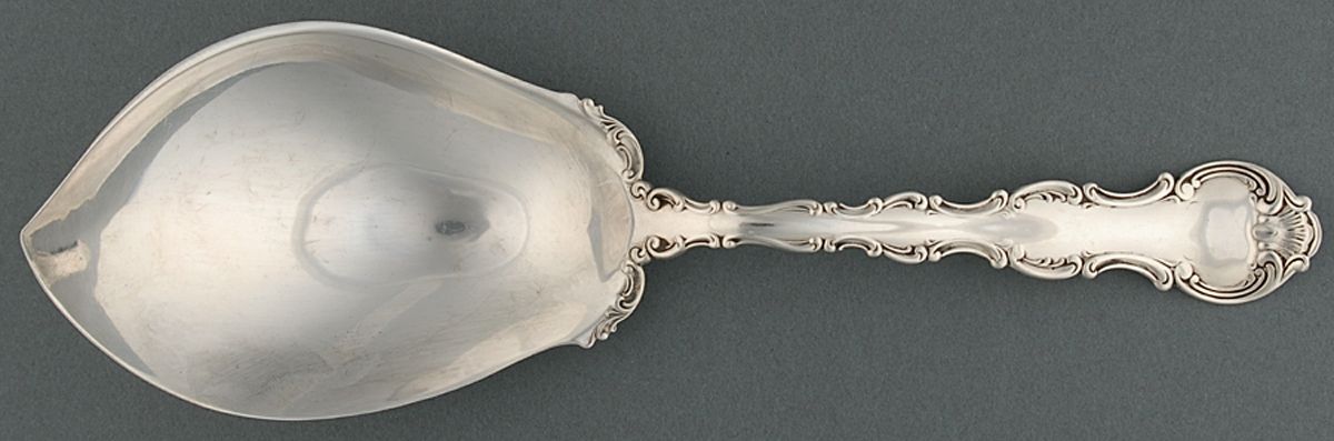 Strasbourg (Sterling, Lion-Anchor-G, 1897) Solid Vegetable Serving Spoon by Gorham Silver-1