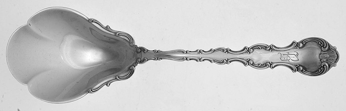 Strasbourg (Sterling, Lion-Anchor-G, 1897) Large Solid Berry/Casserole Spoon by Gorham Silver-1