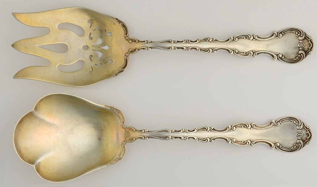 Strasbourg (Sterling, Lion-Anchor-G, 1897) (2 Pc) Solid Salad Set by Gorham Silver-1