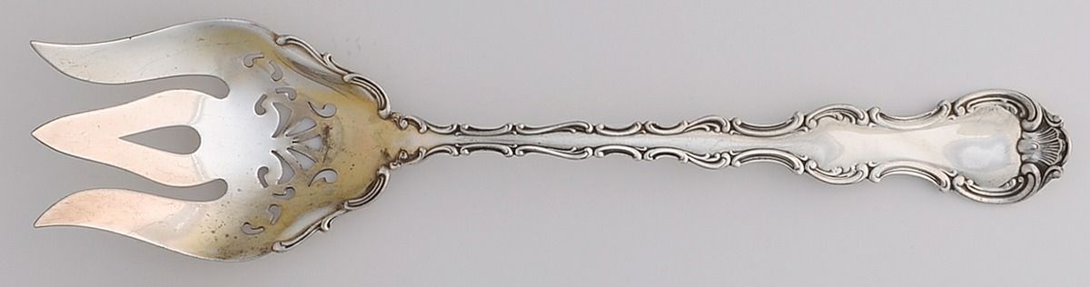 Strasbourg (Sterling, Lion-Anchor-G, 1897) Oversize Solid Salad Serving Fork by Gorham Silver-1
