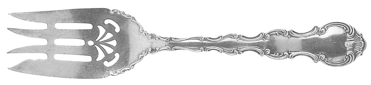 Strasbourg (Sterling, Lion-Anchor-G, 1897) Medium Solid Cold Meat Serving Fork by Gorham Silver-1