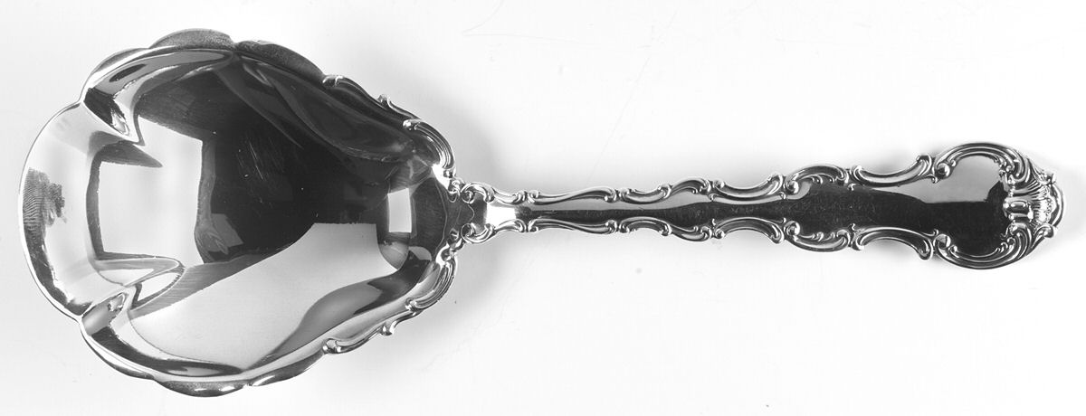 Strasbourg (Sterling, Lion-Anchor-G, 1897) Large Solid Shell Berry/Casserole Spoon by Gorham Silver-1
