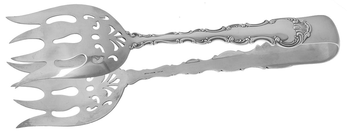 Strasbourg (Sterling, Lion-Anchor-G, 1897) Solid Piece Aspragus Tongs by Gorham Silver-1