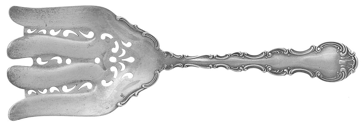 Strasbourg (Sterling, Lion-Anchor-G, 1897) Large Solid Asparagus Serving Fork by Gorham Silver-1
