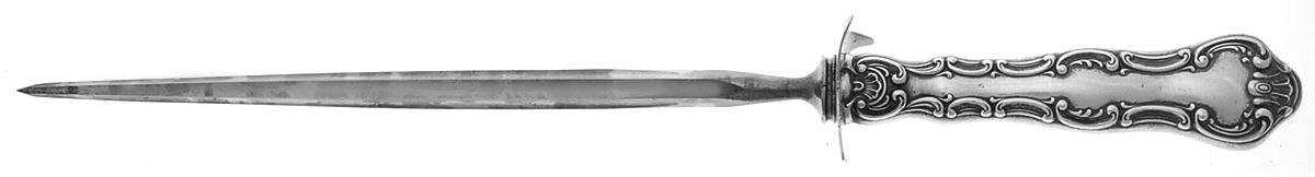 Strasbourg (Sterling, Lion-Anchor-G, 1897) Large Roast Steel Rod Knife Sharpener by Gorham Silver-1