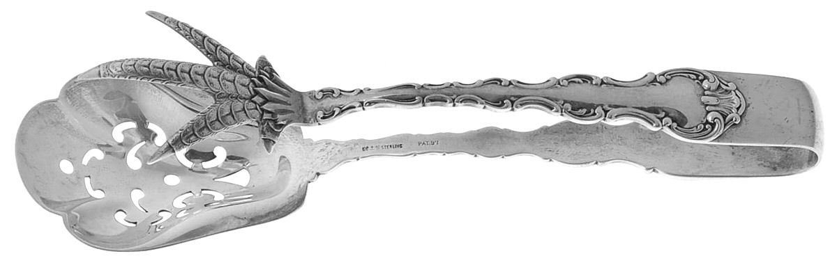 Strasbourg (Sterling, Lion-Anchor-G, 1897) Large Ice Serving Tongs by Gorham Silver-1