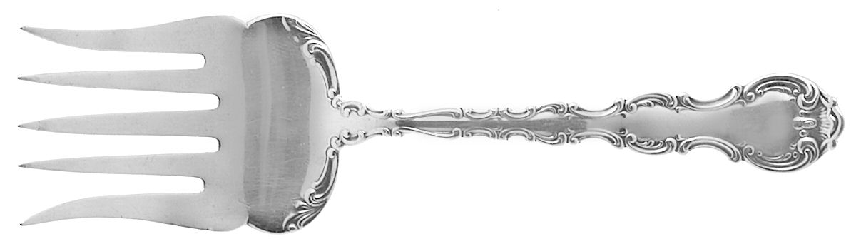 Strasbourg (Sterling, Lion-Anchor-G, 1897) Large Solid Tined Sardine Serving Fork by Gorham Silver-1