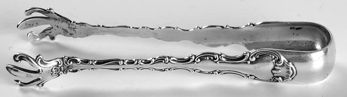 Strasbourg (Sterling, Lion-Anchor-G, 1897) Large Sugar Tongs by Gorham Silver-1