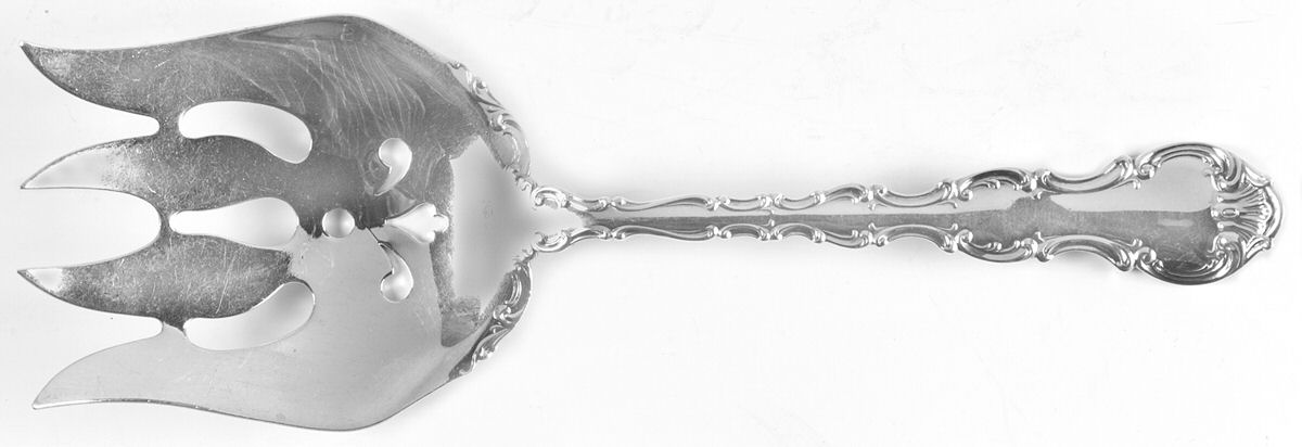 Strasbourg (Sterling, Lion-Anchor-G, 1897) Small Solid Fish Serving Fork by Gorham Silver-1
