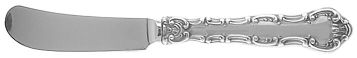 Strasbourg (Sterling, Lion-Anchor-G, 1897) Butter Spreader Hollow Hdl-Paddle/Stainless Blade by Gorham Silver-1