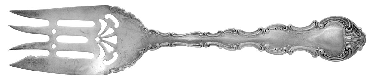 Strasbourg (Sterling, Lion-Anchor-G, 1897) Medium Solid Cold Meat Serving Fork by Gorham Silver-1