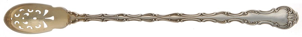 Strasbourg (Sterling, Lion-Anchor-G, 1897) Pierced Bowl Long Handle Olive Spoon by Gorham Silver-1