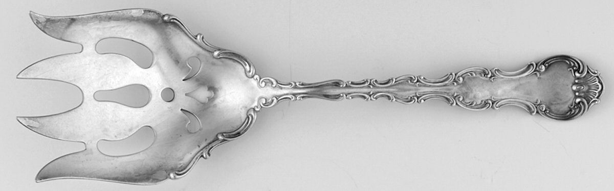 Strasbourg (Sterling, Lion-Anchor-G, 1897) Small Solid Fish Serving Fork by Gorham Silver-1