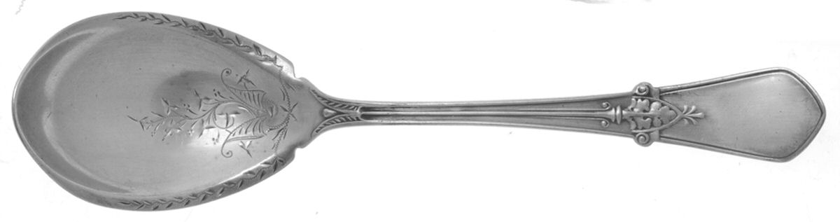 Swiss (Sterling, 1870) Bright Cut Bowl Sugar Spoon by Gorham Silver-1