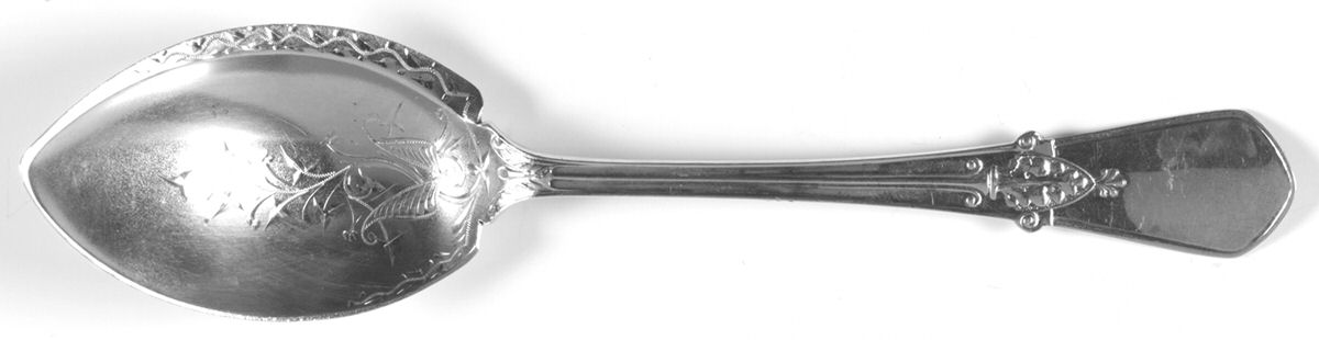 Swiss (Sterling, 1870) Large Solid Jelly Server, Bright Cut by Gorham Silver-1