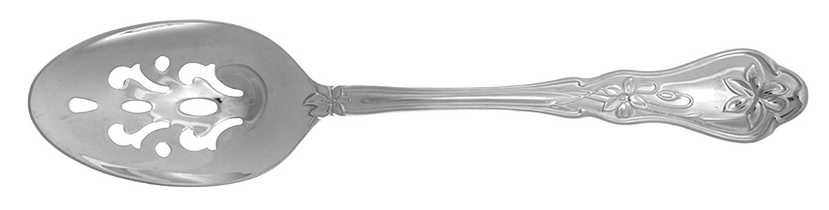 Sweet Violet (Stainless) Pierced Tablespoon (Serving Spoon) by Gorham Silver-1