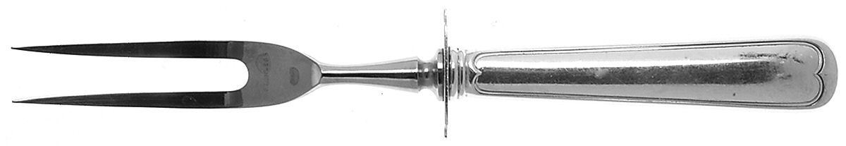 Threaded Antique-Threaded (Sterling, 1855) Small Steak Carving Fork with Stainless Prongs by Gorham Silver-1