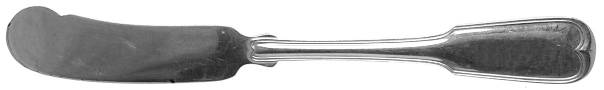 Threaded Antique-Threaded (Sterling, 1855) Flat Handle Butter Spreader by Gorham Silver-1