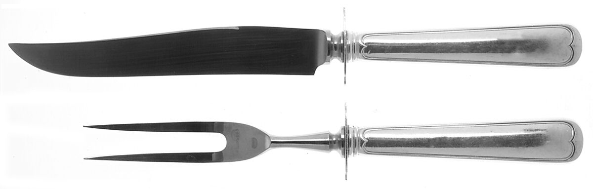 Threaded Antique-Threaded (Sterling, 1855) Small Stainless Blade 2-Piece Steak Carving Set by Gorham Silver-1