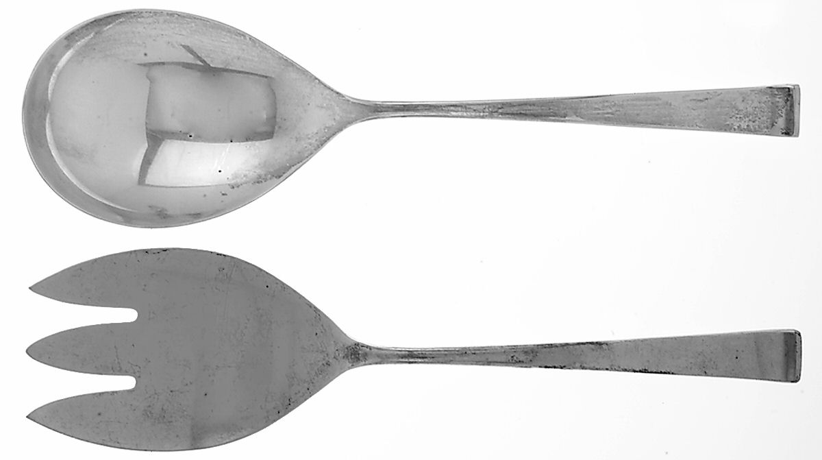 Theme (Sterling, 1954) (2 Pc) Solid Salad Set by Gorham Silver-1