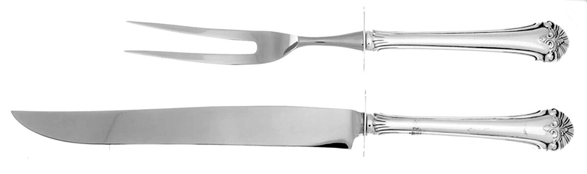 Townsend (Sterling, 1989) (2 Pc)Carving Set-Lg Stnbl/Roast w/Sterling Guard by Gorham Silver-1