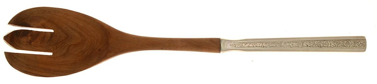 Trilogy (Sterling, 1969) Salad Serving Fork with Wooden Prongs by Gorham Silver-1