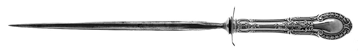 Tuileries (Sterling, 1906) Large Roast Steel Rod Knife Sharpener by Gorham Silver-1