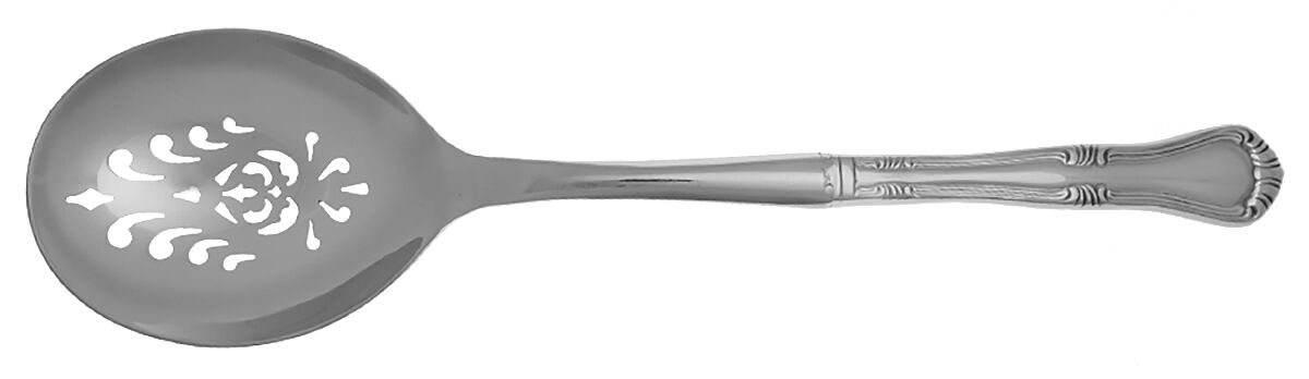 Valcourt (Stainless) Casserole Spoon with Pierced Stainless Bowl HC by Gorham Silver-1