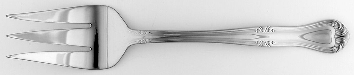 Valcourt (Stainless) Oversize Solid Cold Meat Serving Fork by Gorham Silver-1