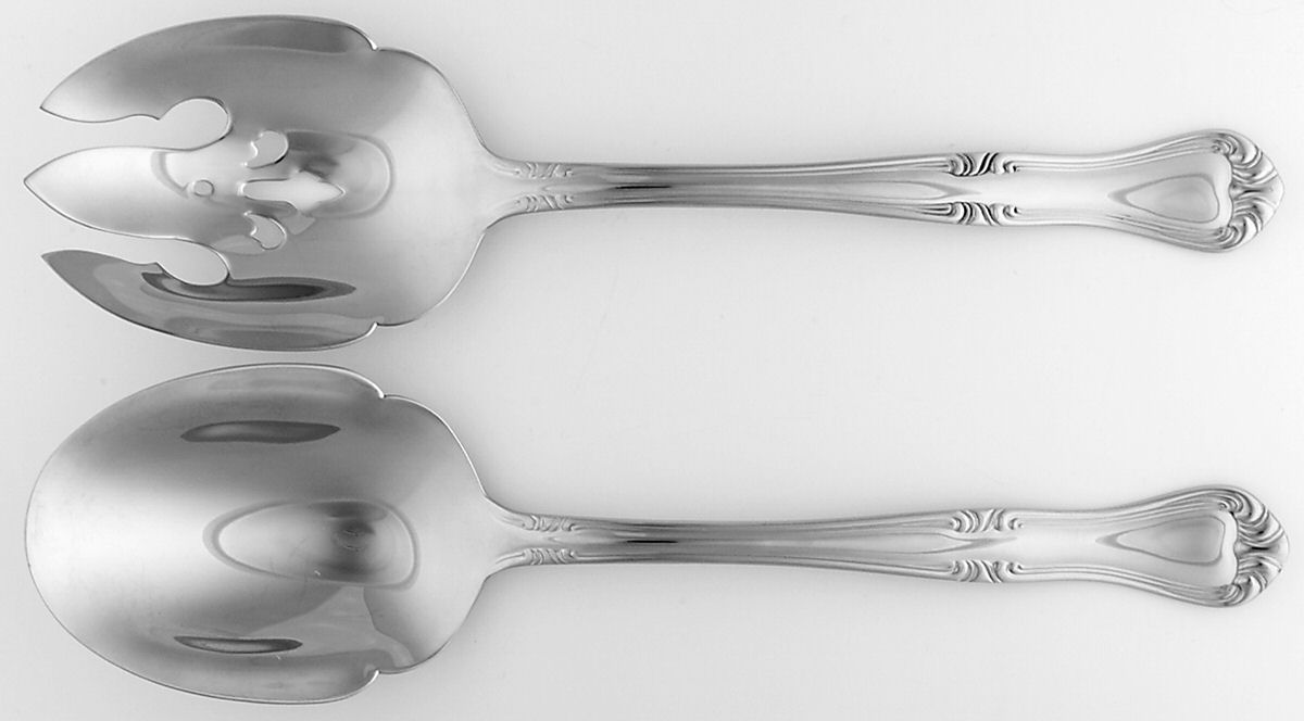 Valcourt (Stainless) Solid Oversized Serving Salad Set by Gorham Silver-1
