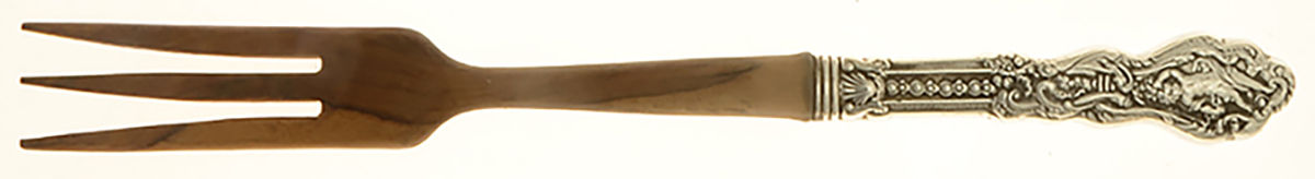 Versailles (Sterling, 1888, No Monograms) Salad Serving Fork with Wooden Prongs by Gorham Silver-1