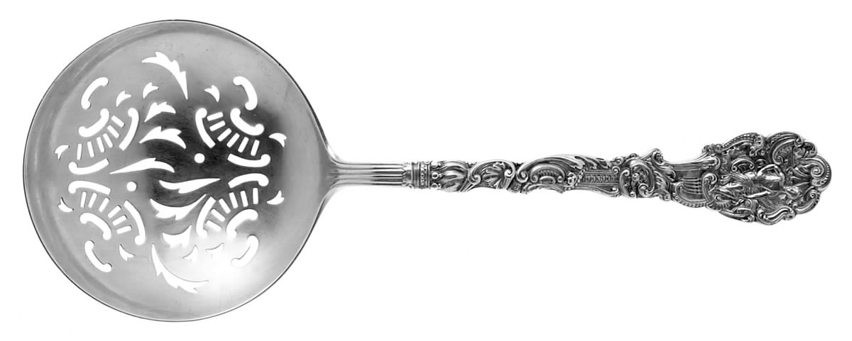 Versailles (Sterling, 1888, No Monograms) Large Pierced Pea Serving Spoon by Gorham Silver-1