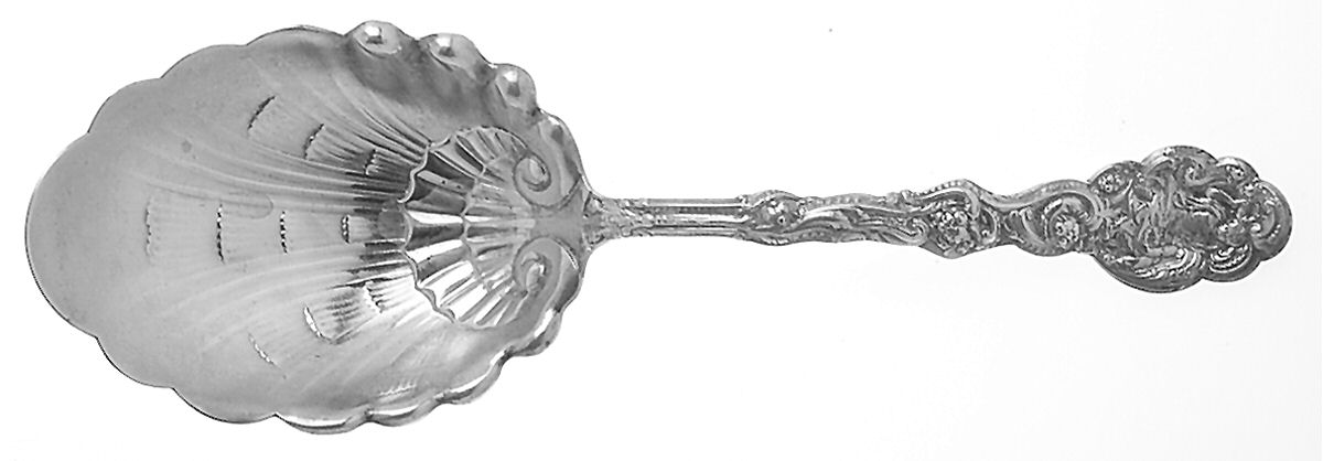 Versailles (Sterling, 1888, No Monograms) Large Solid Shell Berry/Casserole Spoon by Gorham Silver-1
