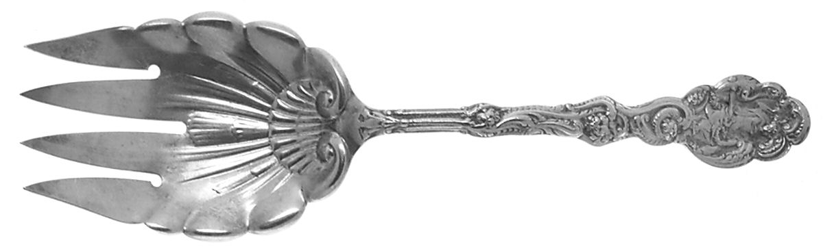 Versailles (Sterling, 1888, No Monograms) Large Solid Fish Serving Fork by Gorham Silver-1