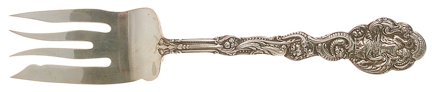 Versailles (Sterling, 1888, No Monograms) Medium Solid Cold Meat Serving Fork by Gorham Silver-1