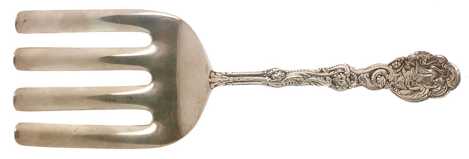 Versailles (Sterling, 1888, No Monograms) 4 Prong Large Solid Serving Asparagus Fork by Gorham Silver-1