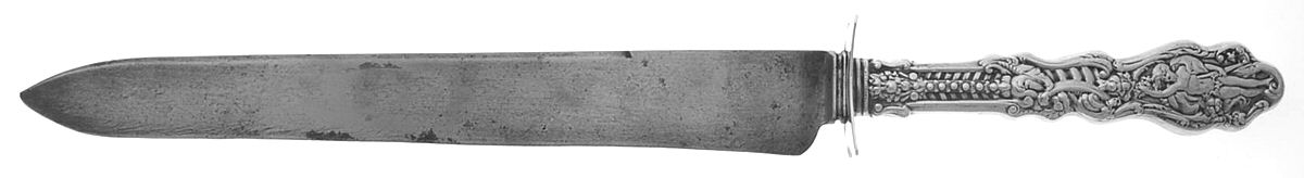 Versailles (Sterling, 1888, No Monograms) Large Carving/Roast Knife StnlBl w/Sterling Guard by Gorham Silver-1