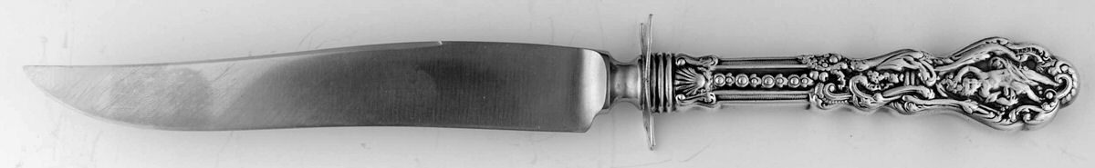 Versailles (Sterling, 1888, No Monograms) Small Carving Knife Stainless Blade W/Sterling Gua by Gorham Silver-1