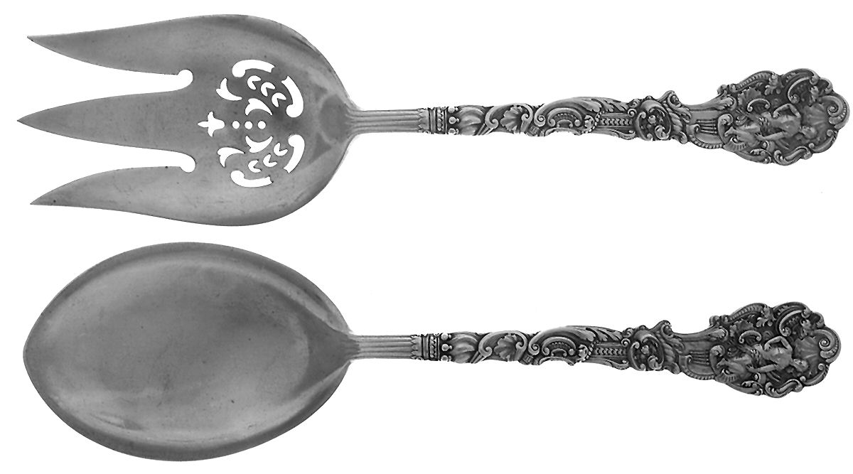 Versailles (Sterling, 1888, No Monograms) Solid 2-Piece Vegetable Serving Set by Gorham Silver-1