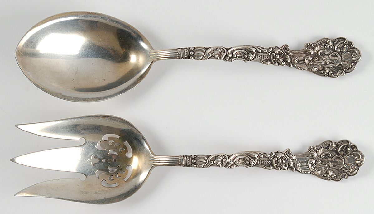 Versailles (Sterling, 1888, No Monograms) Solid 2-Piece Vegetable Serving Set by Gorham Silver-1